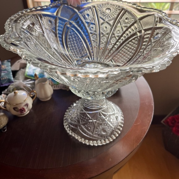 SELLING CLEAR GLASS CANDY COMPOTE PRE- OWNED CONDITION - Picture 1 of 5